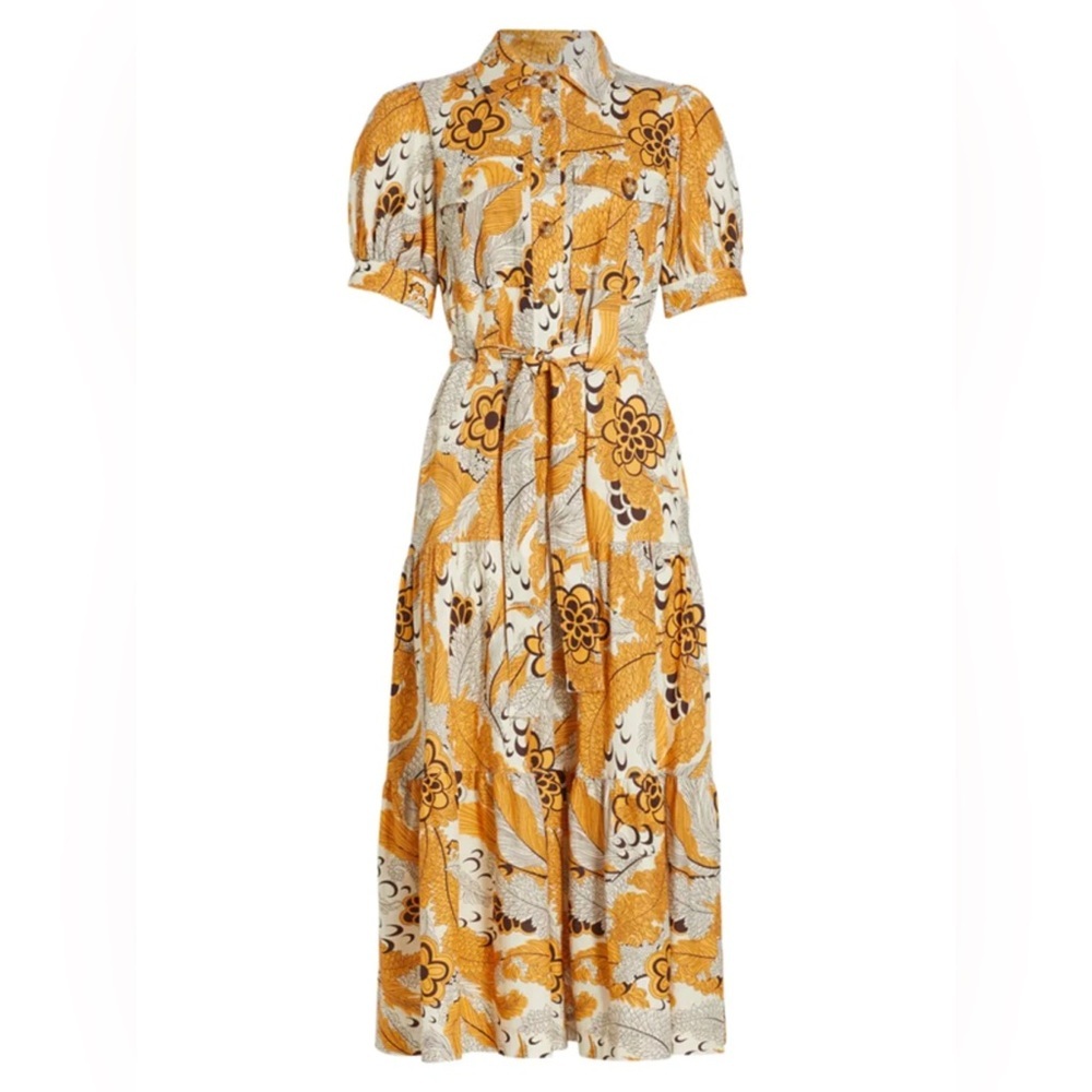 10 Crosby Derek Lam‎ 8 Buffy Utility Dress Multi Midi Length Linen-Blend Pockets - Picture 2 of 15
